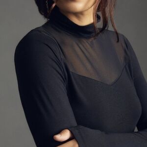 Anthropologie Sheer Turtleneck, Large